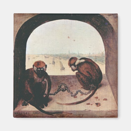 Zwei Affen von Pieter Bruegel Magnet (Vorne)