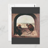Zwei Affen von Pieter Bruegel Postkarte (Vorne/Hinten)