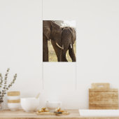 Zwei afrikanische Bush-Elefanten (Loxodonta Africa Poster (Küche)