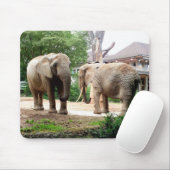Zwei afrikanische Elefanten Mousepad (Mit Mouse)
