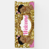 Zwei afrikanische Prinzessinnen|Rosa und Gold Glit Banner (Vertikal)