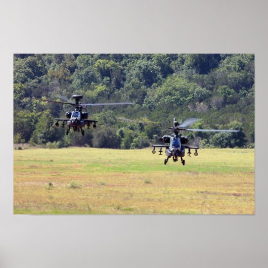 Zwei AH-64D Apache Hubschrauber Poster (Vorne)