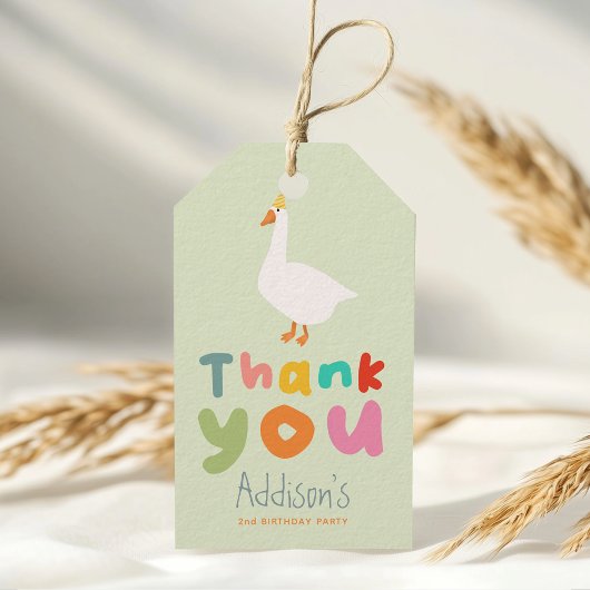 Zwei Alberne Bauernhof Gänse 2. Geburtstag Gefalle Geschenkanhänger