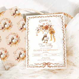 Zwei Alberne Fall Goose Boy 2. Geburtstag Einladung