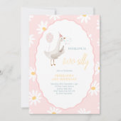 Zwei alberne Gans Daisy Mädchen 2. Geburtstag Einladung (Vorderseite)