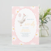 Zwei alberne Gans Daisy Mädchen 2. Geburtstag Einladung (Stehend Vorderseite)