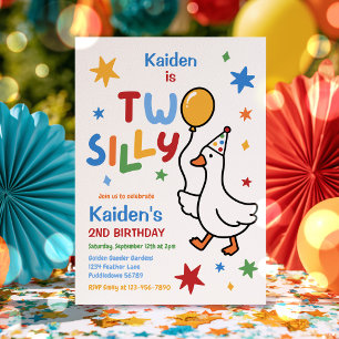 Zwei alberne Gans Junge Bunter 2. Geburtstag  Einladung