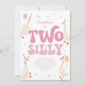 Zwei Alberne Gänse 2. Geburtstag Einladung Girl Pi (Vorderseite)