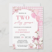 Zwei Alberne Gänse 2. Geburtstag Party Einladung (Vorderseite)