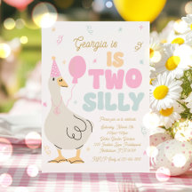 Zwei Alberne Gänse 2. Geburtstag Party Frühjahr Ge