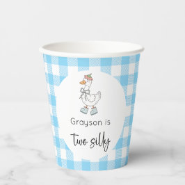 Zwei Alberne Gänse Blue Geburtstag Pappbecher