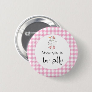 Zwei Alberne Gänse Rosa Geburtstag Button