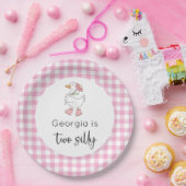 Zwei Alberne Gänse Rosa Geburtstag Pappteller (Party)