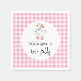 Zwei Alberne Gänse Rosa Geburtstag Serviette