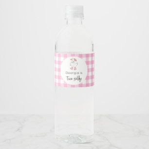 Zwei Alberne Gänse Rosa Geburtstag Wasserflaschenetikett