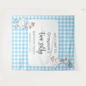 Zwei Alberne Gänseblauer 2. Geburtstag Begrüßung H Wandteppich (Vorderseite (Horizontal))