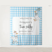 Zwei Alberne Gänseblauer 2. Geburtstag Begrüßung H Wandteppich (Vorderseite)