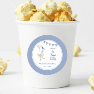 Zwei Alberne Gänseblauer Junge 2. Geburtstag Runder Aufkleber