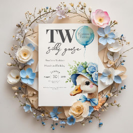 Zwei Alberne Gänsejunge zum 2. Geburtstag Einladun Einladung