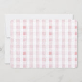 Zwei Alberne Gänsepink Gingham Girl 2. Geburtstag Einladung (Rückseite)