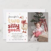 Zwei Alberne Gänserweihnachtsbäume 2. Geburtstag F Einladung (Vorderseite)