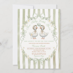 Zwei alberne kleine Gänse Baby Shower Zwillings Ne Einladung