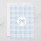 Zwei alberne wunderliche blaue Gingham-Junge 2. Ge Einladung (Rückseite)