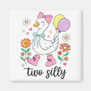 Zwei alberne zweite Geburtstag Gans 2. Geburtstag Magnet