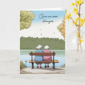 Zwei alte Damen auf einer Bank Karte (Gelbe Blume)