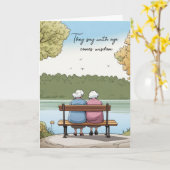 Zwei alte Damen auf einer Bank Karte (Gelbe Blume)