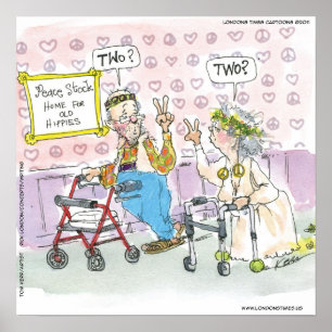 Zwei Alte Hippies Funny Poster von Rick London