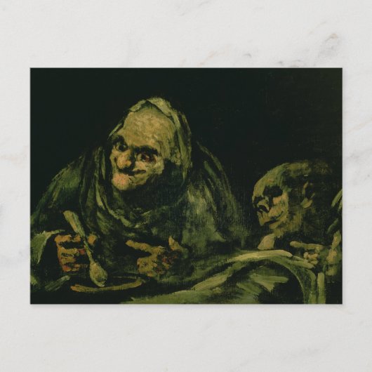 Zwei alte Männer essen Postkarte (Vorderseite)