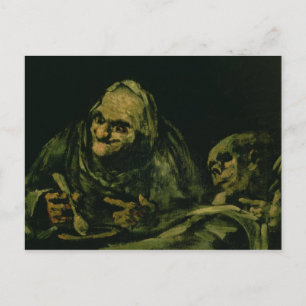 Zwei alte Männer essen Postkarte