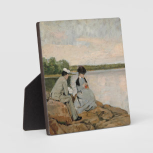 Zwei am Strand, Arvid Liljelund Fotoplatte