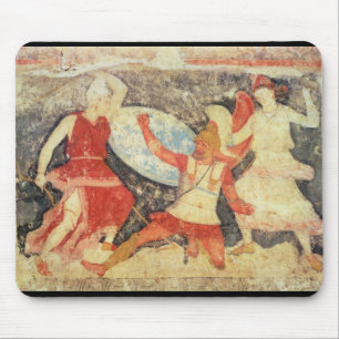 Zwei Amazonas im Kampf mit einem Griechen Mousepad