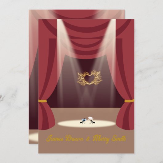 Zwei Ameisen in der Liebe Bühne Lights Theater Hoc Einladung (Vorne/Hinten)