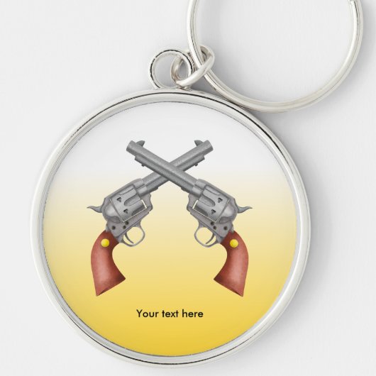 Zwei amerikanische Old West Pistols überquert Schlüsselanhänger (Vorne)