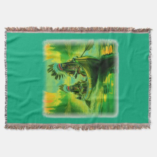 Zwei Amerikanische Ureinwohner rudern auf dem See Decke (Vorderseite)