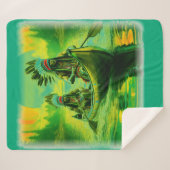 Zwei Amerikanische Ureinwohner rudern auf dem See Sherpadecke (Vorderseite (Horizontal))