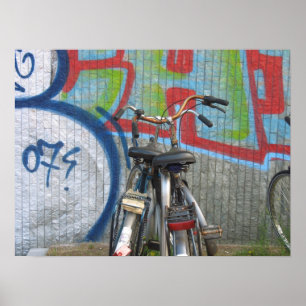 Zwei Amsterdam-Fahrrad-Holland-Foto-Kunst-Plakat Poster