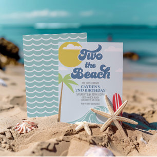 Zwei an den Strand! Surfstrand 2. Geburtstagseinla Einladung