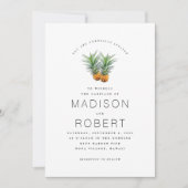 Zwei Ananas Hawaiian Wedding Theme Einladungen (Vorderseite)