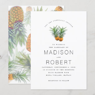 Zwei Ananas Hawaiian Wedding Theme Einladungen