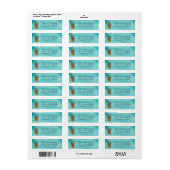 Zwei Ananas Tropical Beach Wood Address Labels (Vorne)