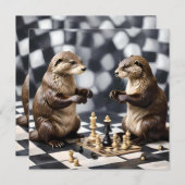 Zwei andere spielen Schach, Einladung (Vorne/Hinten)