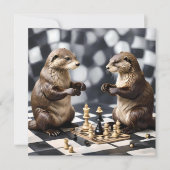 Zwei andere spielen Schach, Einladung (Vorderseite)