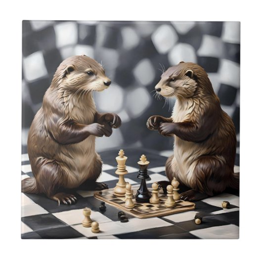 Zwei andere spielen Schach, Fliese (Vorderseite)