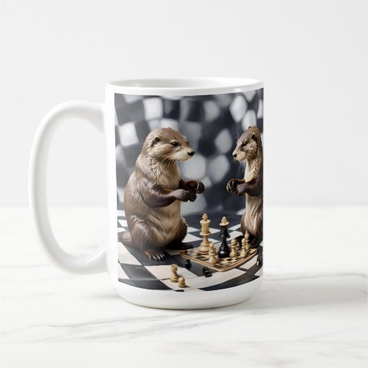 Zwei andere spielen Schach, Kaffeetasse (Links)