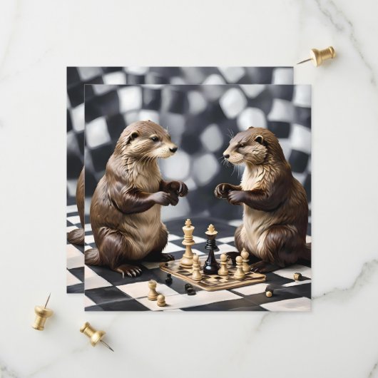 Zwei andere spielen Schach, Save The Date (Vorderseite/Rückseite Beispiel)