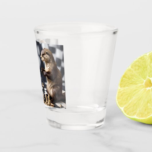 Zwei andere spielen Schach, Schnapsglas (Rechts)